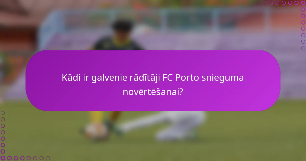 Kādi ir galvenie rādītāji FC Porto snieguma novērtēšanai?